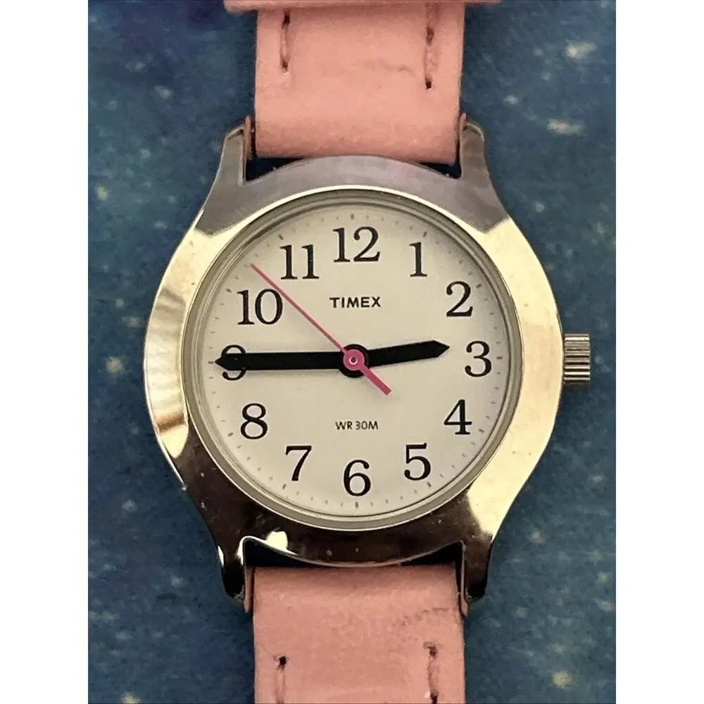 Timex Silver Tone Pink Band Women’s Quartz Watch - Picture 1 of 8